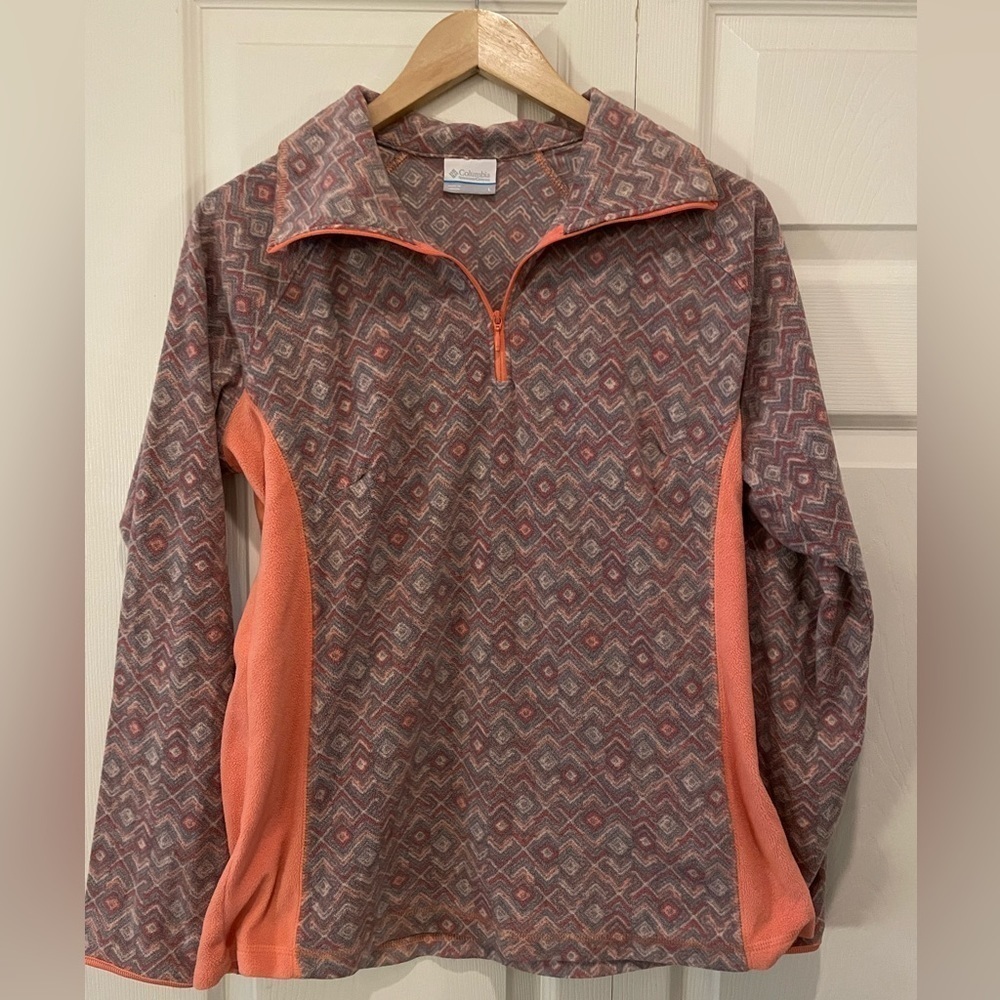 Columbia Patterned‎ Lightweight Quarter Zip Fleece Jacket